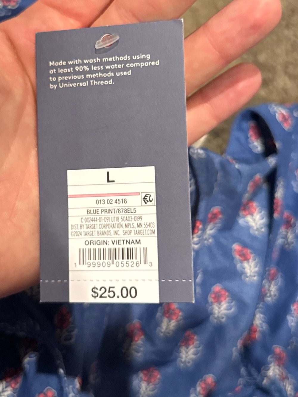 🫑Blue Floral Print Women’s Peasant Blouse - Picture 6 of 7